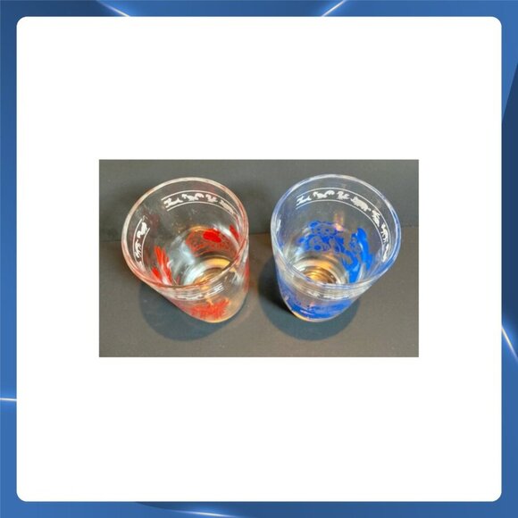 Vintage Swanky Swig Juice Glasses Set of 2 - Children's Nursery Rhyme Motif - Picture 4 of 4